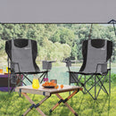 Outsunny Set Of 2 Padded Folding Picnic Chairs With Cooler Bag
