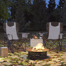 Outsunny Set Of 2 Padded Folding Picnic Chairs With Cooler Bag