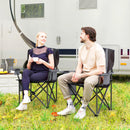 Outsunny Set Of 2 Padded Folding Picnic Chairs With Cooler Bag