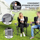 Outsunny Set Of 2 Padded Folding Picnic Chairs With Cooler Bag