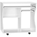 HOMCOM Computer Table Study Desk with Sliding Keyboard Tray, White