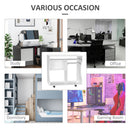 HOMCOM Computer Table Study Desk with Sliding Keyboard Tray, White