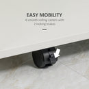 HOMCOM Computer Table Study Desk with Sliding Keyboard Tray, White