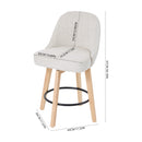 Livingandhome Set of 2 Swivel Bar Stools with Wooden Legs and Round Footrest