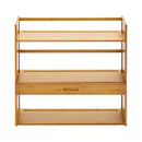 Livingandhome Natural Bamboo 3-Tier Desk Bookshelf