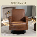 HOMCOM Upholstered PU Leather Armchair For Living Room, Brown