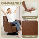 HOMCOM Upholstered PU Leather Armchair For Living Room, Brown