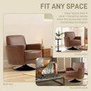 HOMCOM Upholstered PU Leather Armchair For Living Room, Brown
