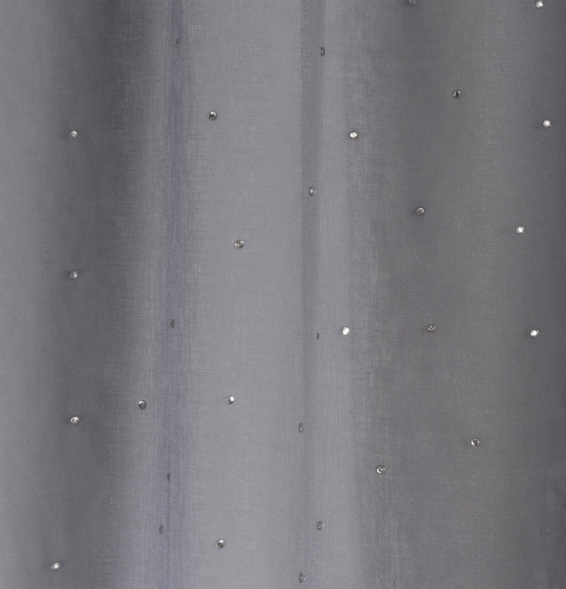 Pair of Jewel Grey Voile Panels with Sparkle Pattern and Rod Pocket Header