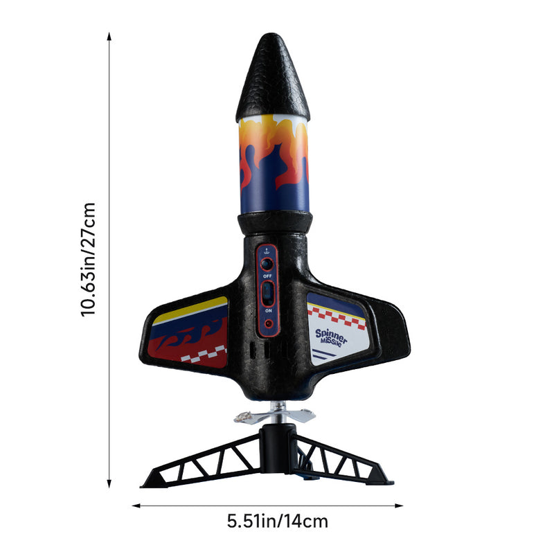 Kidkid Electric Spinner Rocket Launcher Toy with Parachute for Kids