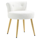 Livingandhome Teddy Fleece Dressing Table Stool with Iron Legs