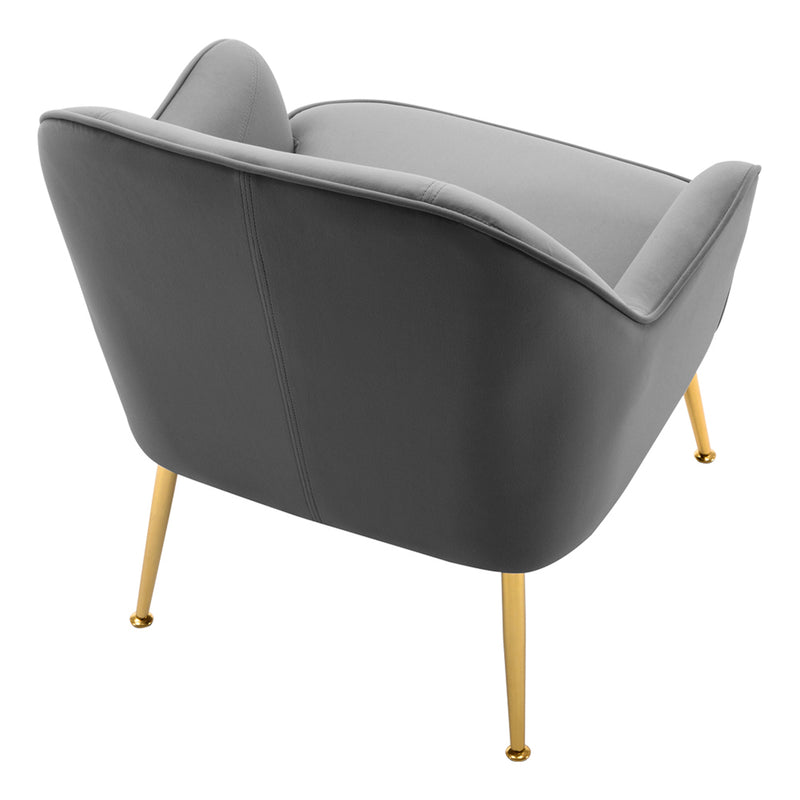 Livingandhome Contemporary Upholstered Comfy Armchair with Gold-Plated Feet