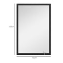 HOMCOM 60x40cm Wall Bathroom Mirror For Home Decor, Vanity Mirror, Black