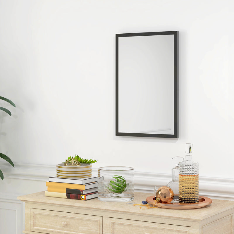 HOMCOM 60x40cm Wall Bathroom Mirror For Home Decor, Vanity Mirror, Black
