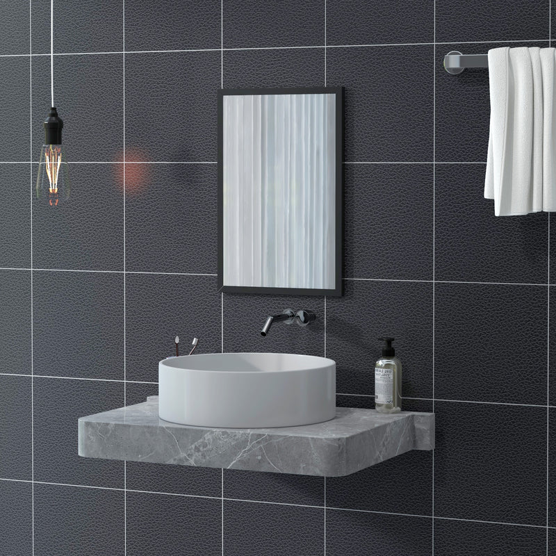HOMCOM 60x40cm Wall Bathroom Mirror For Home Decor, Vanity Mirror, Black