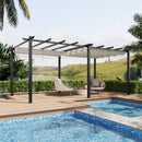 Breeins 10x20ft Aluminium Pergola With Retractable Roof