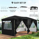 Outsunny 3 X 6 M Pop Up Gazebo, UPF50+ Wedding Party Tent Marquee, Black