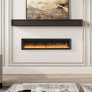 Electric Fireplace with Adjustable Flames, Wall Mounted or Freestanding
