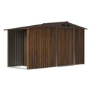 Breeins 4x8FT Metal Garden Storage Shed With Log Storage