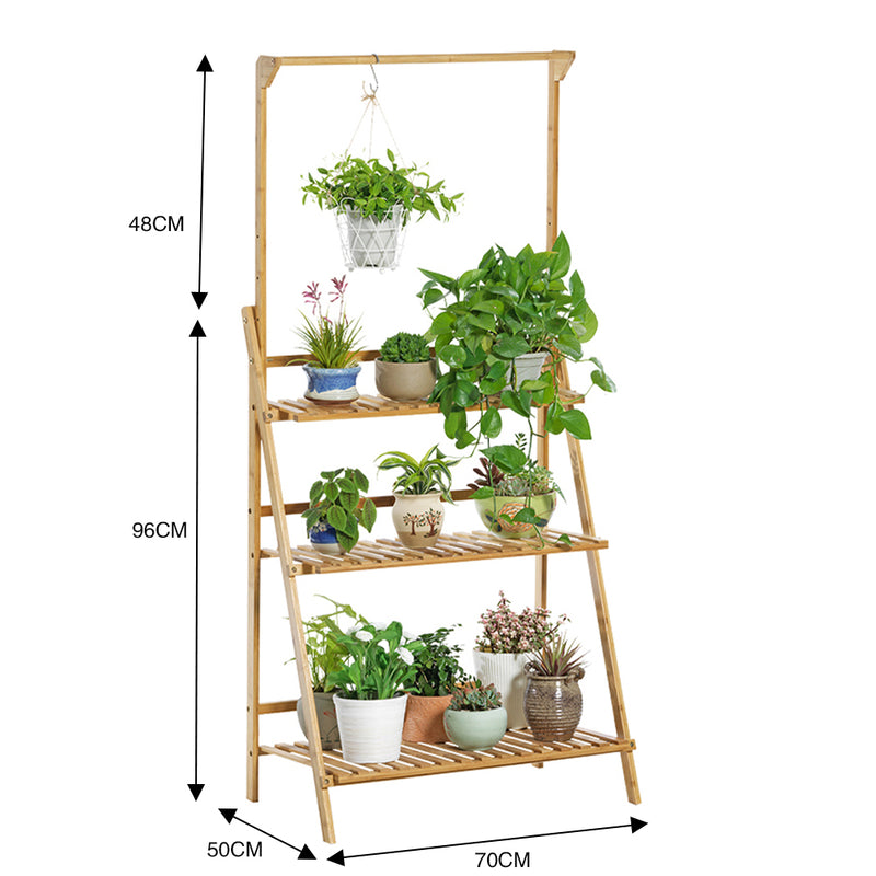 Lifeideas 3-Tier Foldable Wooden Ladder Shelf
