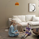 HOMCOM Modern Standing Lamp with Shade & Foot Switch, Orange