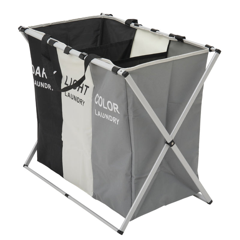 Lifeideas 3-Section Foldable Laundry Basket