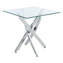 Livingandhome Modern and Futuristic Clear Glass Top Coffee End Table