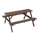 Breeins Solid Wood Rectangle Picnic Table and Bench Set