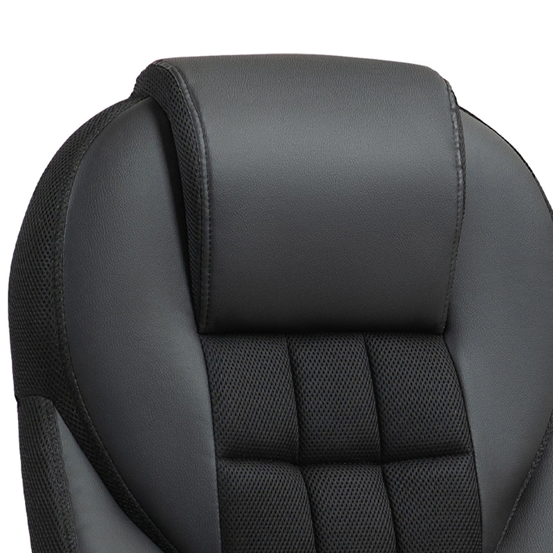 High Back Executive Office Chair PU Leather Desk Chair With Swivel Wheels - Black/Brown/Grey