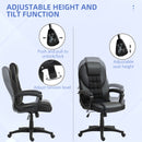 High Back Executive Office Chair PU Leather Desk Chair With Swivel Wheels - Black/Brown/Grey