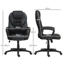 High Back Executive Office Chair PU Leather Desk Chair With Swivel Wheels - Black/Brown/Grey