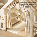 Kidkid Plastic Playhouse with Built-in Storage Rack and Building Block Table