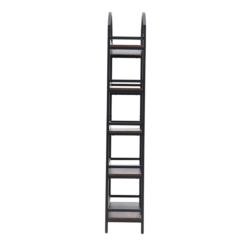 Livingandhome 5-Tier Arched Wooden Bookcase Storage Shelf