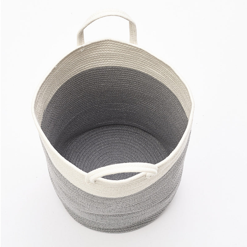 Lifeideas Woven Basket Baby Kids Toys Storage Clothes Hamper Laundry Basket With Decor Balls Grey