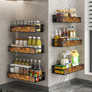 Livingandhome Industrial 3-Piece Wall Mount Spice Rack Organizer
