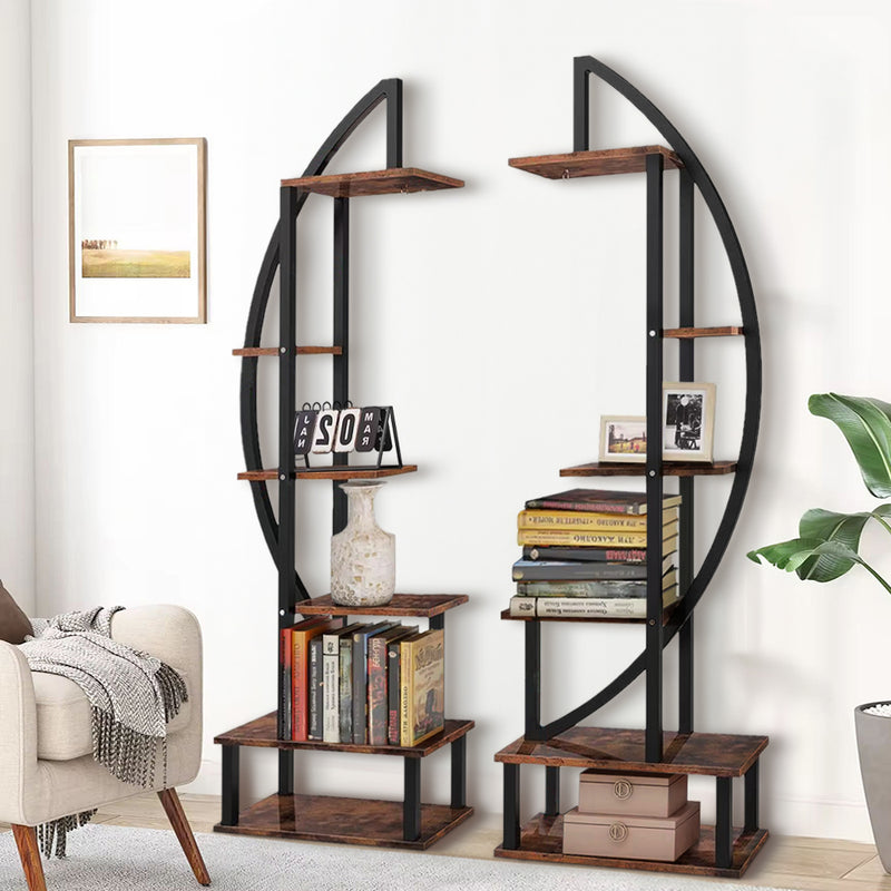 Breeins Pair of Wooden Crescent Plant Displays