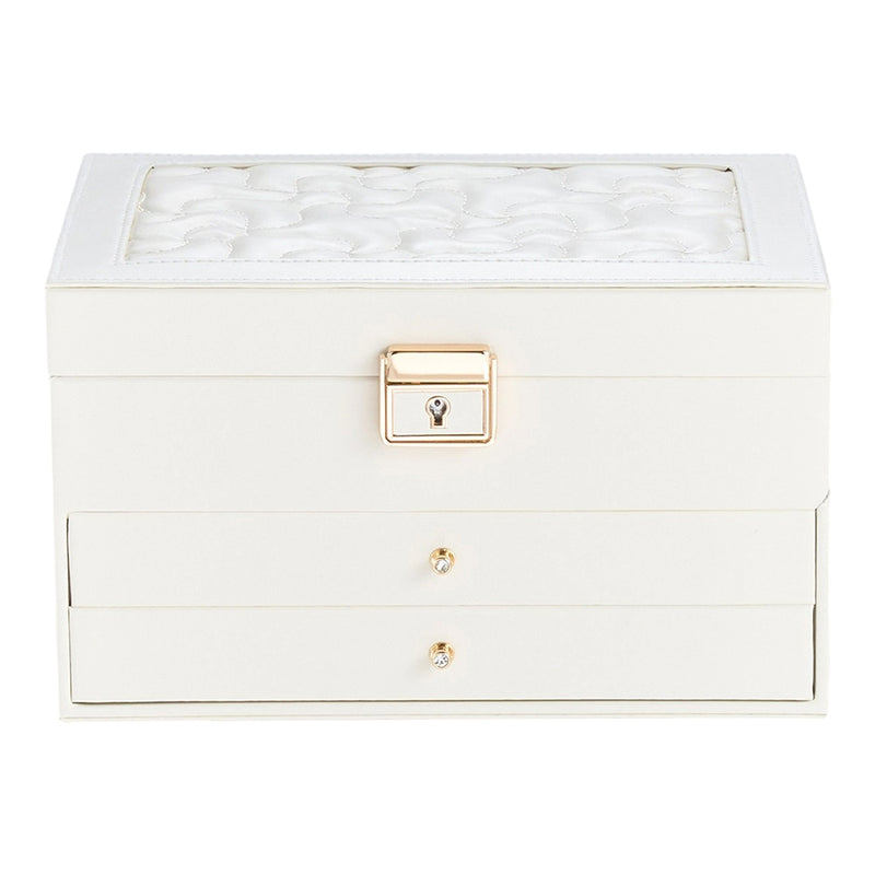 Sheonly PU Leather Jewellery Box with Mechanism Key Lock