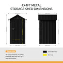 Breeins 4x4 FT Metal Apex Roof Garden Tool Storage Shed