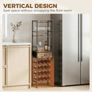 HOMCOM Wine Bar Cabinet 16-Bottle Wine Rack Rustic Brown