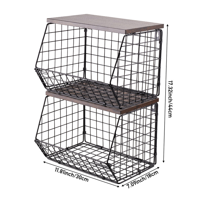 Lifeideas 2-Tier Stackable and Folding Kitchen Storage Rack
