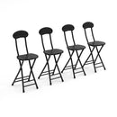 Livingandhome Set of 2 Compact Wooden Folding Chairs with Metal Legs