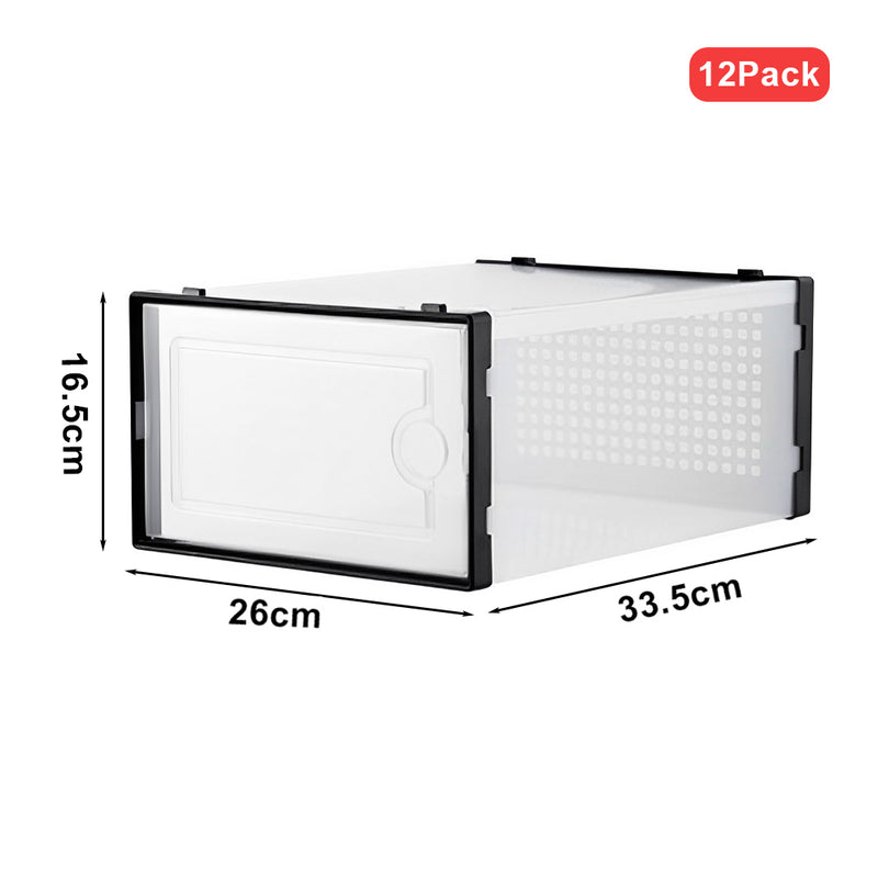 Livingandhome Transparent Foldable Shoe Storage Containers