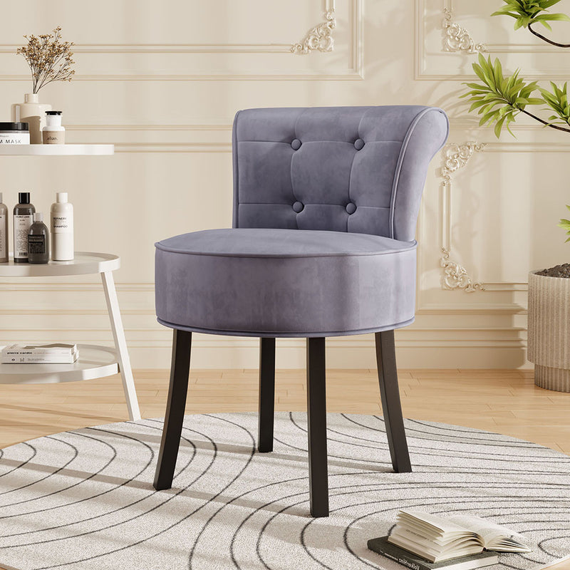 Livingandhome Velvet Vanity Stool with Thick Cushion