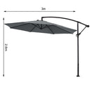 3M Large Banana Cantilever Patio Parasol For Outdoor Sunshade And Rain With Fillable Base On Wheels