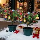 Lifeideas 2pcs Artificial Christmas Planter Bushes Decorations
