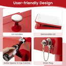 75 L Portable Patio Rolling Ice Chest with Bottom Storage Shelf-Red