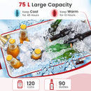 75 L Portable Patio Rolling Ice Chest with Bottom Storage Shelf-Red