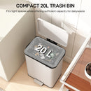 HOMCOM Pedal Bin With Soft-Close Lid, 20L Kitchen Bin For Home, Cream
