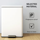 HOMCOM Pedal Bin With Soft-Close Lid, 20L Kitchen Bin For Home, Cream