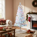 Lifeideas 6FT/1.8M Pre-Lit Artificial Christmas Tree With Foldable Metal Stand